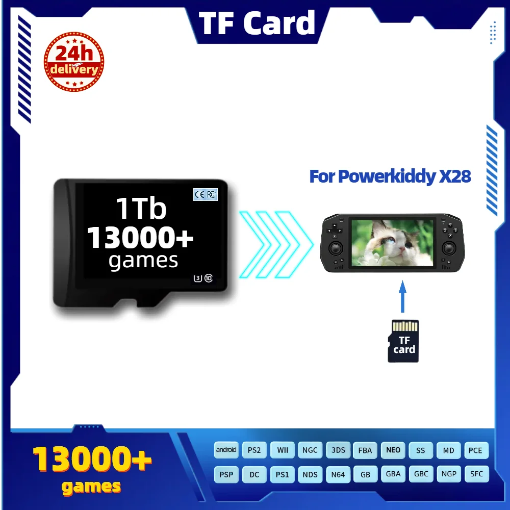 Tf Game Card Per Powerkiddy X28 Memory Ps2 Psp Ps1 Ngc 3Ds Box Classic Retro Games Portatile Palmare 1T 512G X18 Odin 2 Android