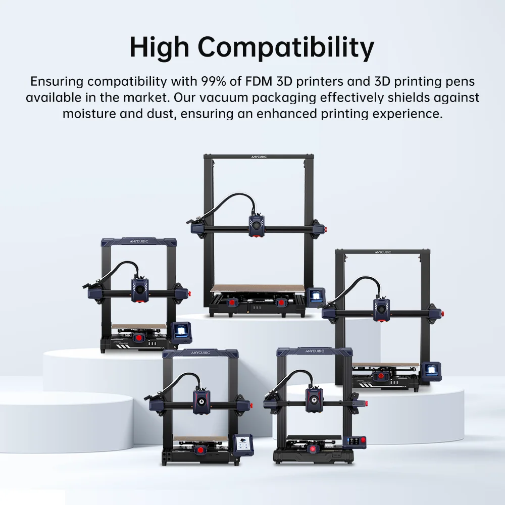 ANYCUBIC PLA 3D 프린터 필라멘트, 1kg/롤, 1.75mm 고정밀 Pla Plus 3D 인쇄 재료, 플라스틱 고무 소모품