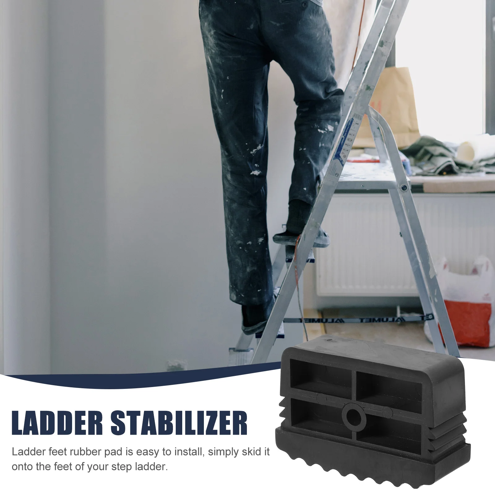 Ladder Feet Covers Ladder Anti-slip Foot Covers Accessories Feet Rubber Safety Mask Leg Protective Home Pad Pads Caps Step Ladder Feet Mat