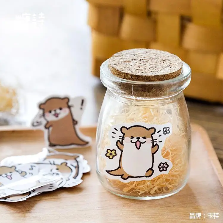 Charming Otter-Themed Washi Sticker Collection - 45 pcs