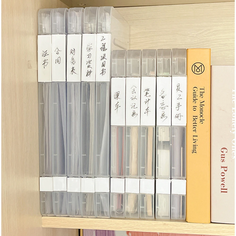 

Transparent File Organizer Box Durable Document Bag Waterproof Simple A4 File Folder Portable Plastic Household Certificate File