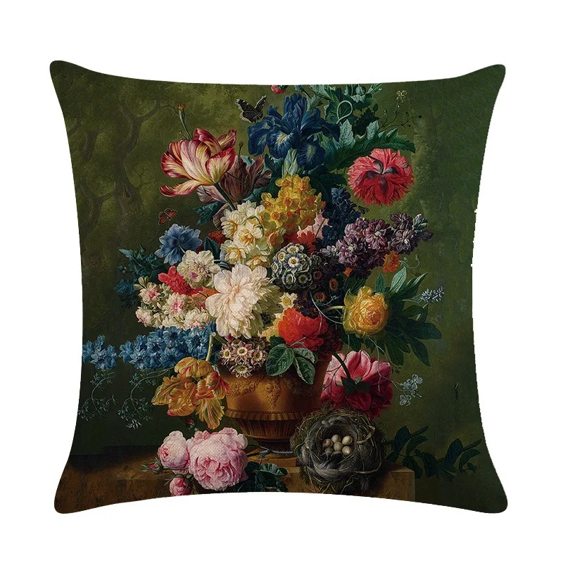 2/4PCS Outdoor Waterproof Pillowcase Vase Flower Fruit Sofa Cushion