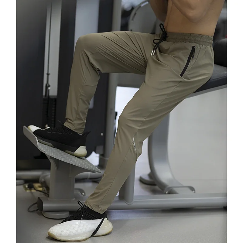 Fashion Icy feeling Joggers Pant Men Muscle Fitness Running Pants Training Sport Quick Dry Gym Sweatpants Bodybuilding Trouser