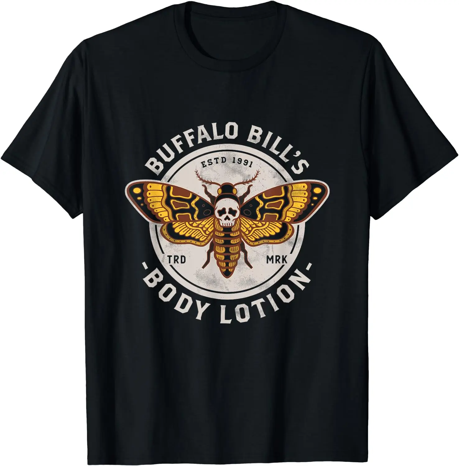 

Goth Body Lotion Deaths Head Moth Horror T-Shirt Halloween Graphic T Shirts Men Clothing Daily Four Seasons Fall Look Short
