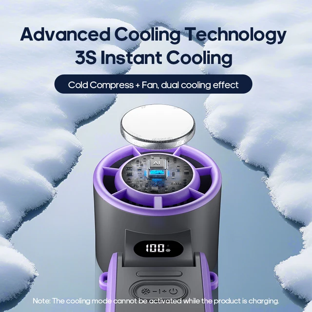 KINSCOTER Outdoor Foldable Portable Handheld Fan Mini Cooling Rechargeable 3600mAh 100-level Free Control High Speed Turbo Fan 4