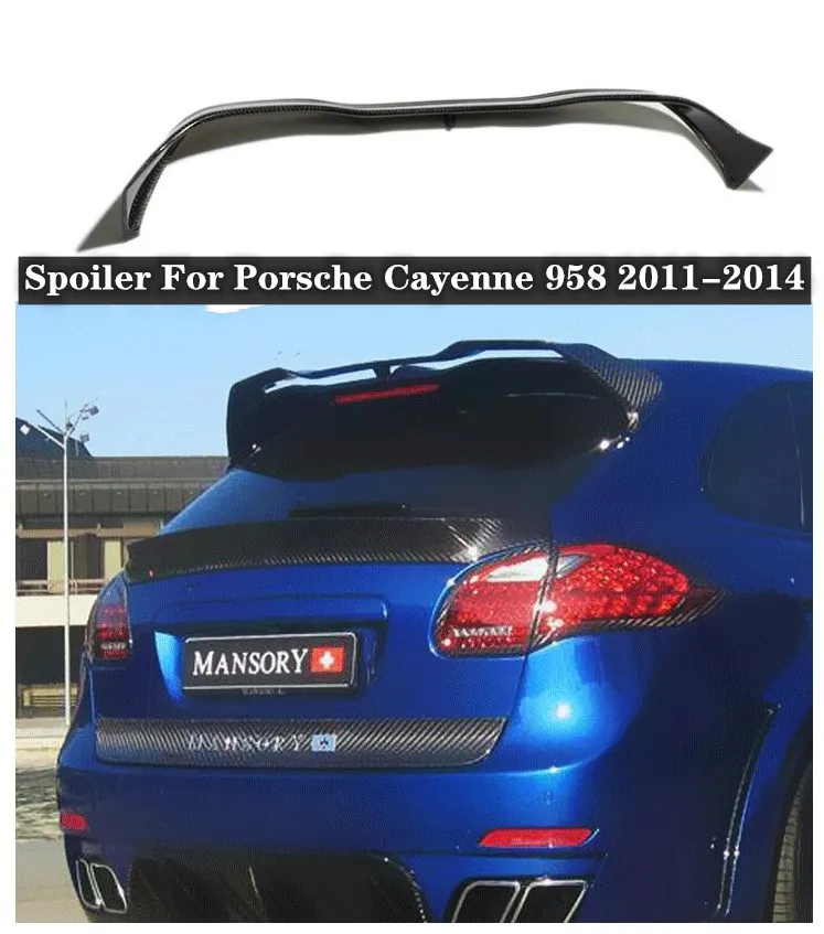 

Real Carbon Fiber Rear Trunk Roof Spoiler Splitters Wing Fits For Porsche Cayenne 958 2011 2012 2013 2014