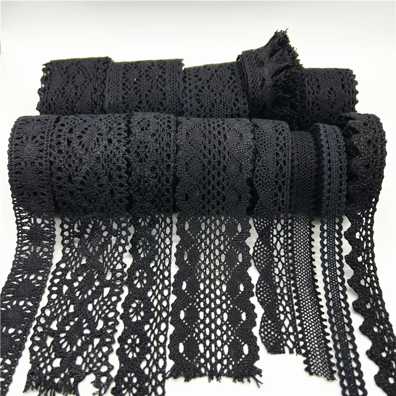 Lace Ribbon Cotton Ribbon Lace Sewing Supplies Lace Sewing Accessories Lace Garment Accessories Lace Accessories Clothing Accessories Lace Fabric Chiffon Lace Fabric Lace Decoration 2yards/Lot 10mm-50mm Cotton Lace Ribbon For Apparel Sewing Fabric Trim Crocheted Handmade