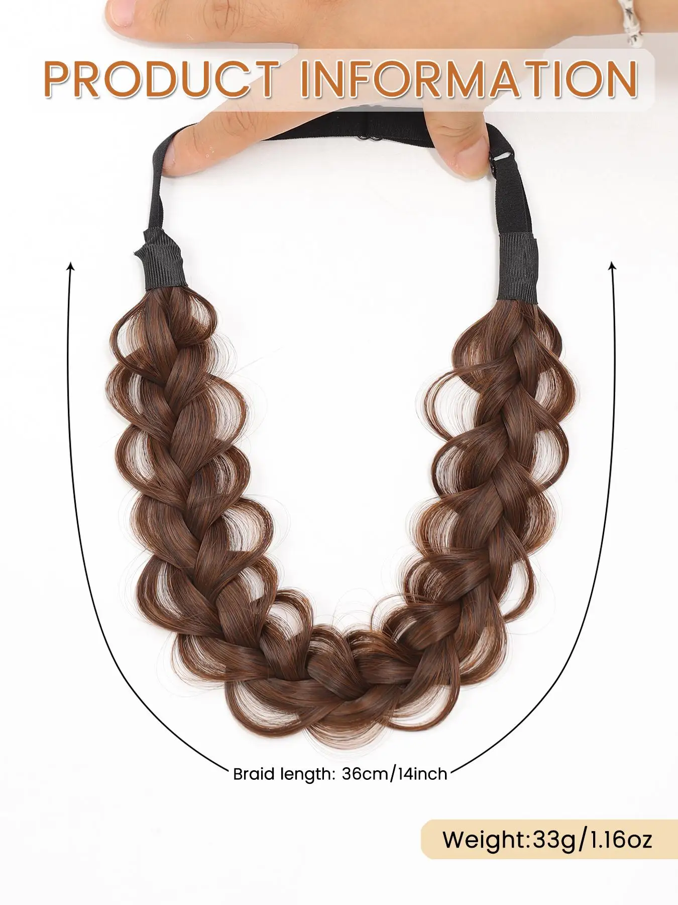 Synthetic Braided Headband Hairpiece for Women Bohemian Style