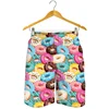 Cute Donut Pattern Beach Shorts For Men 3D Printed Food Short Pants Streetwear Surf Board Shorts Summer Holiday Swimming Trunks 4