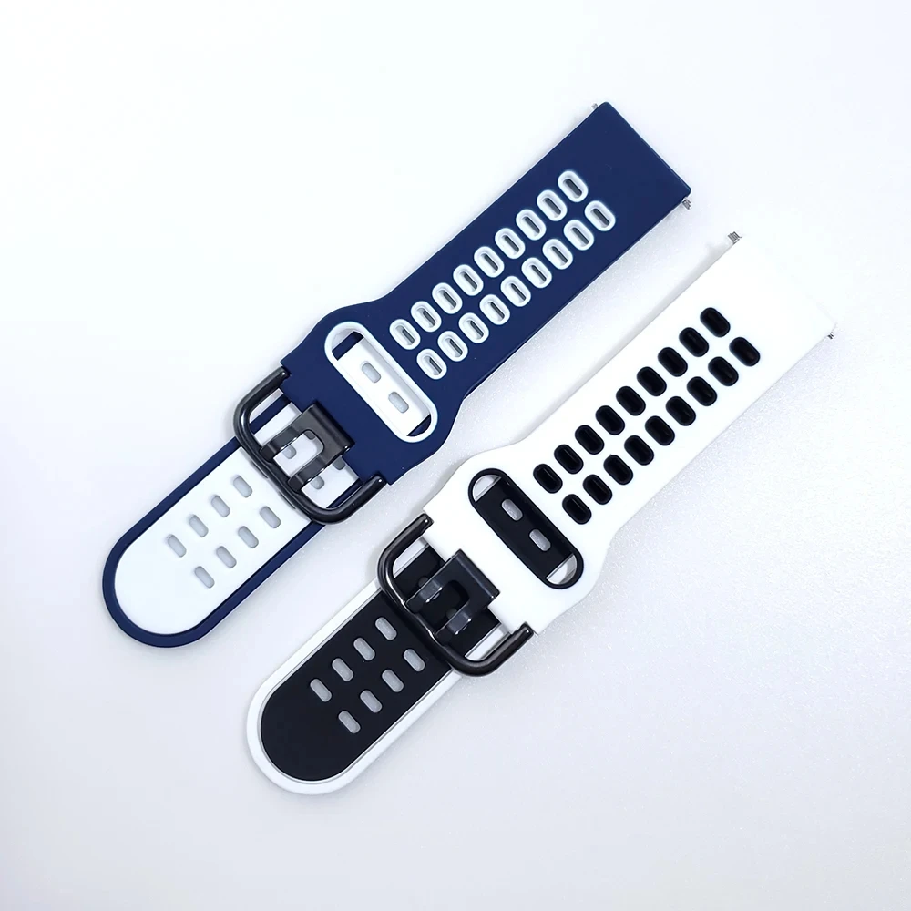 Two-Tone Sport Silicone Watchband Strap - Universal Fit