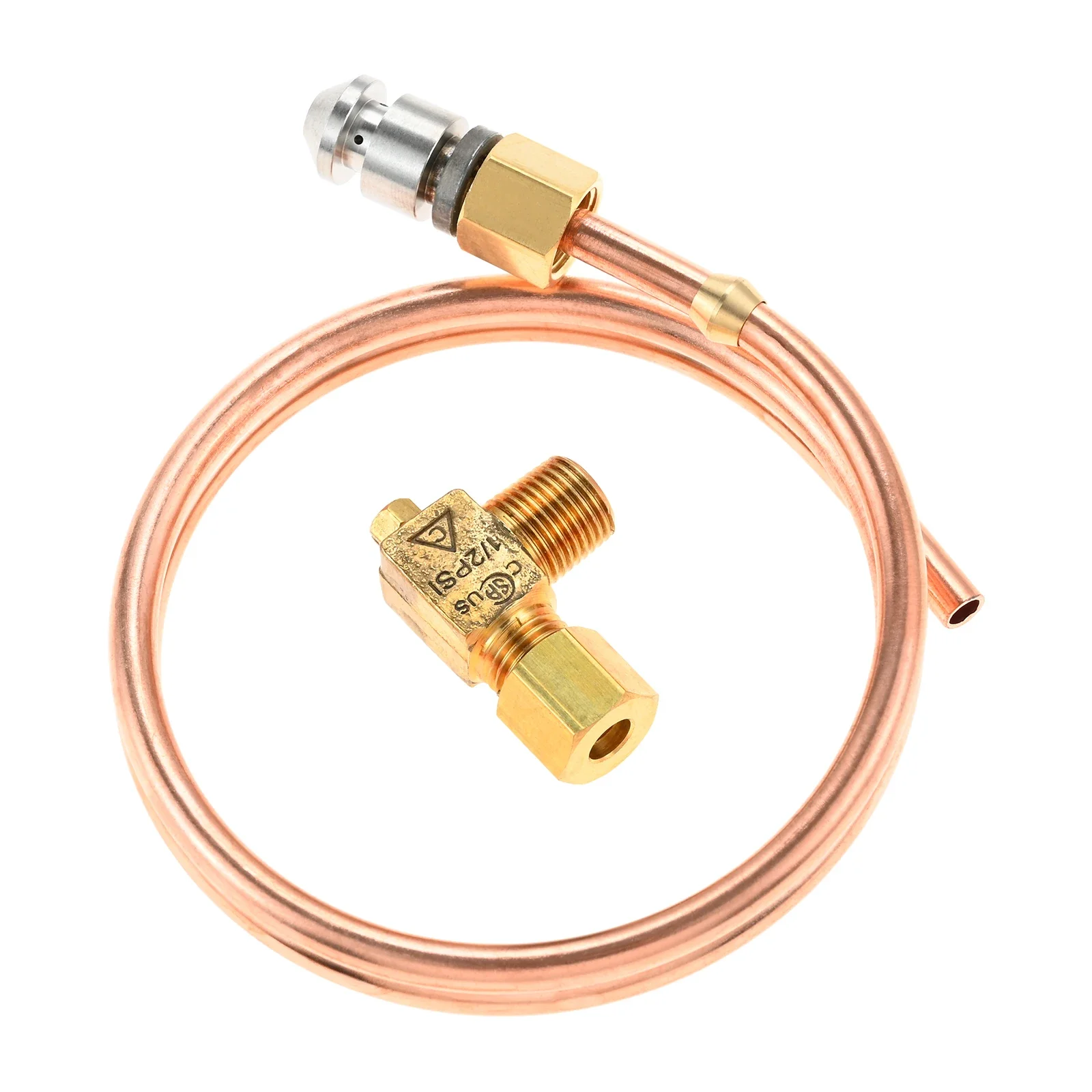 Pilot Tube 3/16" OD X 20" Copper Pipe Bendable Range Oven Pilot Burner with 2065643 Valve for Hotel Kitchen Gas Equipment