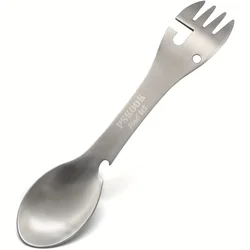 Enhanced Outdoor 5-in-1 Camping Multi-Tool with Practical Utensils and Opener (1 Silver spork)