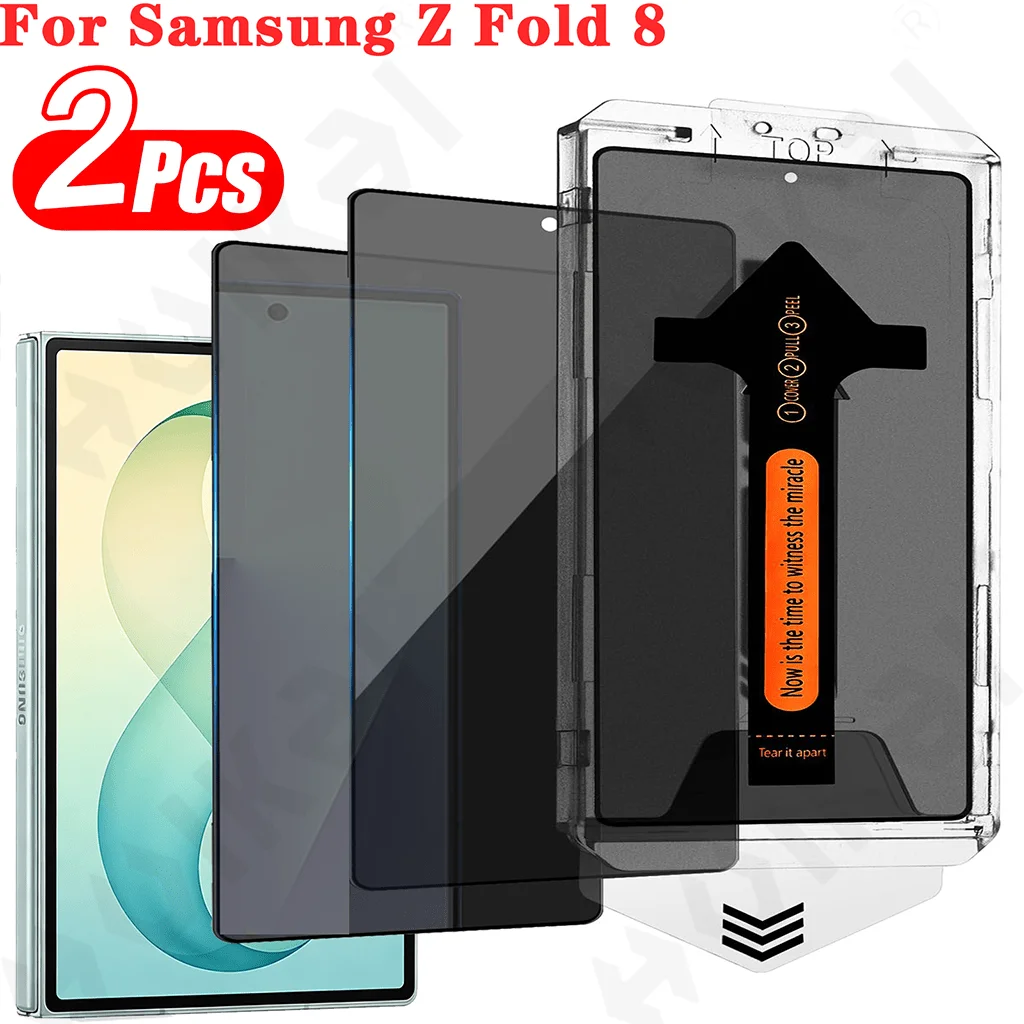 Premium One-click Privacy Tempered Glass Screen Protector, Dust-Free Installation, HD Clarity (2-Pack)