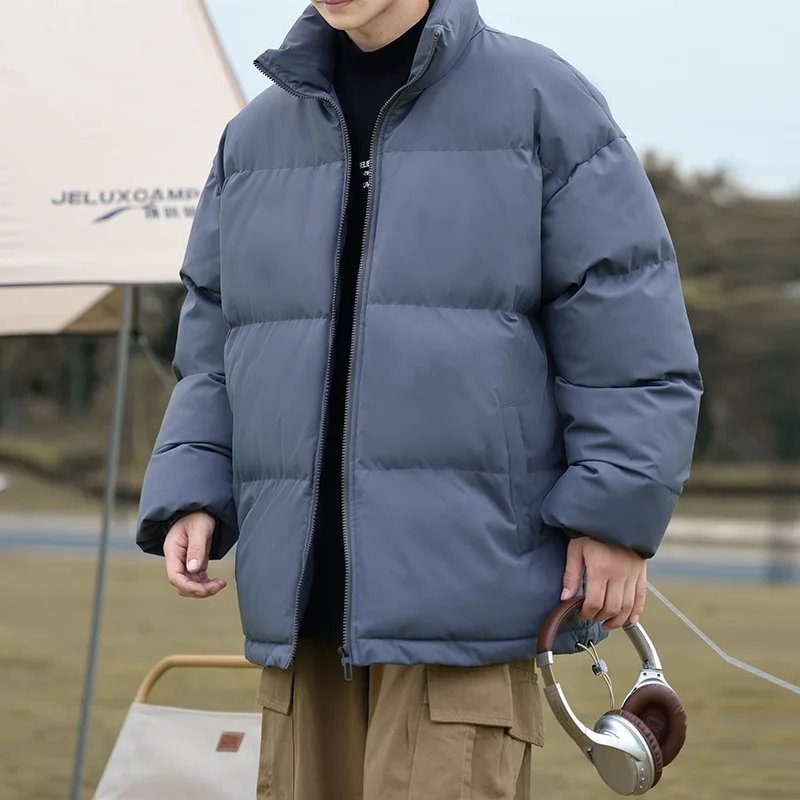 Multi color standing collar with thickened warmth simple and versatile casual loose fitting cotton jacket coats