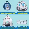 Joyfy Rocket Ship Play Tents Set Pop up Play house with Tunnel 3-Piece Play Tent for Kids Pretend Play Birthday Gift