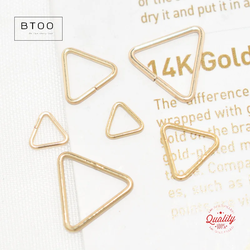 14K Gold Filled Open/Closed Triangle Jump Rings For Making DIY Jewelry Findings