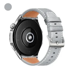Premium Leather Strap - Universal 20/22mm Smartwatch Band Replacement - 1Pcs 22mm (Style 1 Gray)