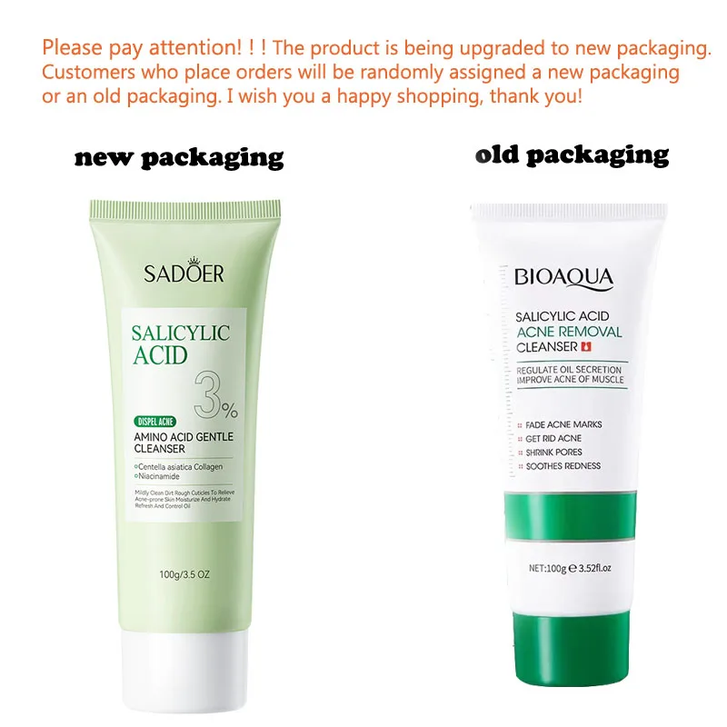 BIOAQUA Salicylic Acid Facial Cleanser Acne Treatment Moisturizing Oil Control skincare Face Wash Foam Face Cleanser Skin Care 2