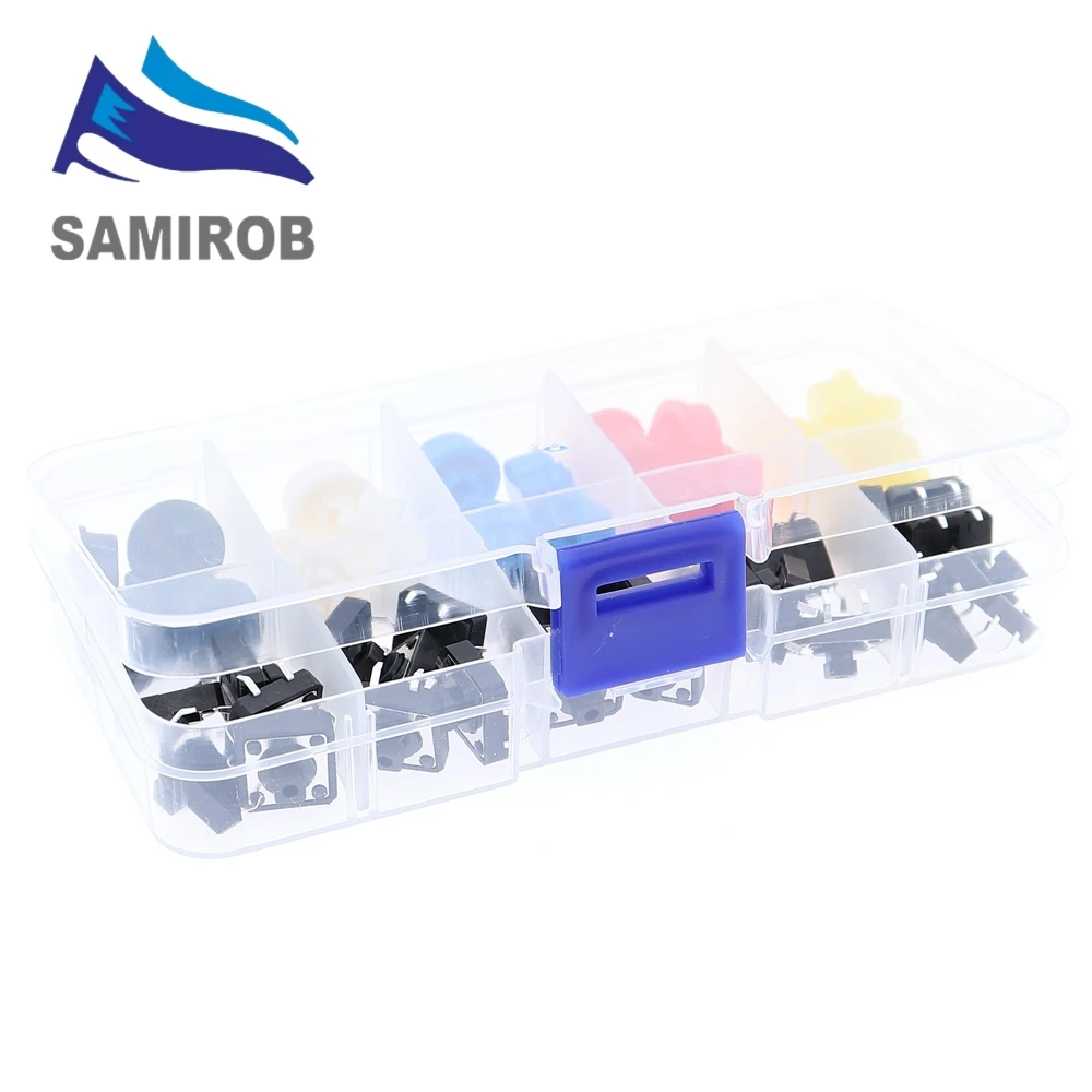 5 farben 12*12*7,3 MM Micro Schalter Taste Takt Kappe Tactile Push Button Schalter Momentary 25 teile/satz – Detail 1
