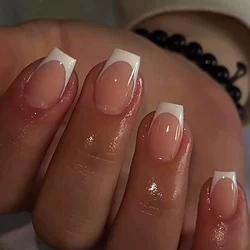 Chic & Stylish Ballet Pink French Manicure Press-On Nails - Set of 24 (JST4326-Fake Nails)