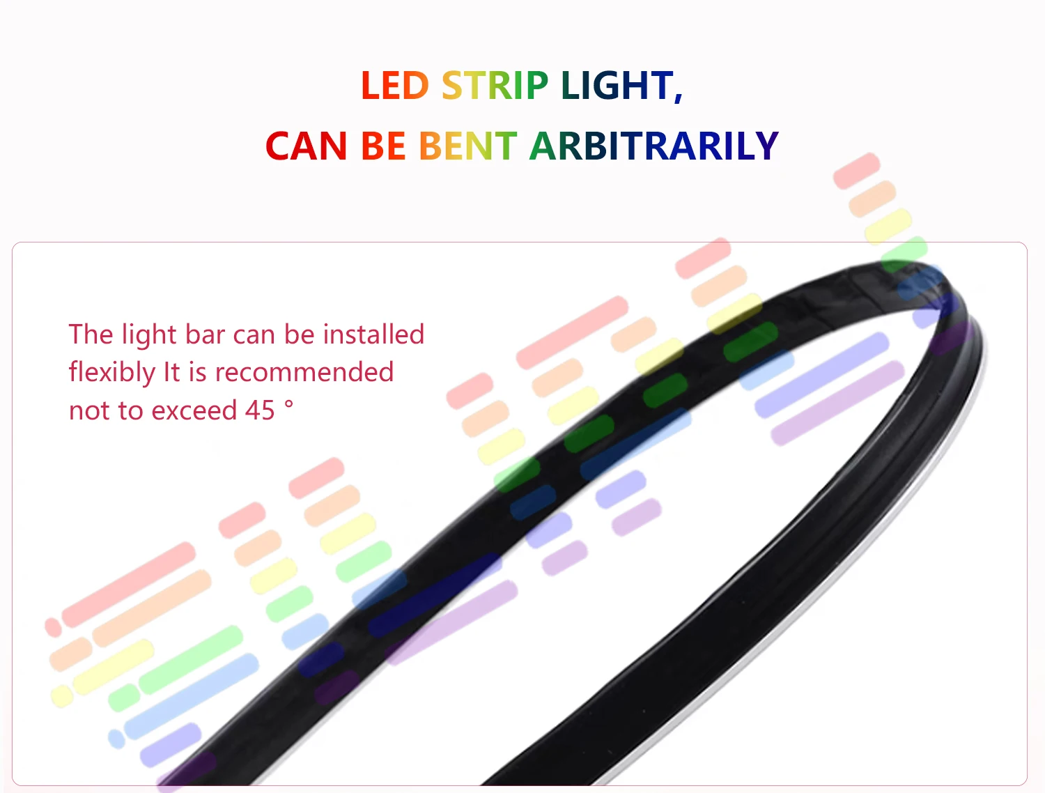 심포니 자동차 LED 환경 조명, 256 RGB 레인보우 네온 바, 아크릴 인테리어 계기판, 분위기 조명, 음악, 18 in 1
