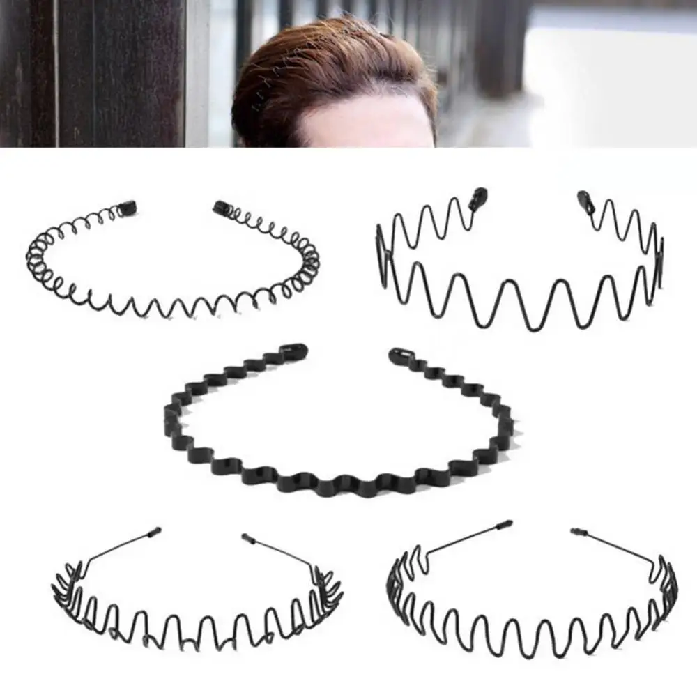 

Men Fashion Stylish Metal Wavy Headband Hairpins Headwear Hair Hoop Accessory