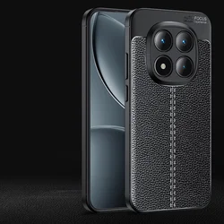 Premium Shockproof TPU Soft Leather Phone Bumper Back Armor Case Cover - New Durable Design for Poco M8 (Black)