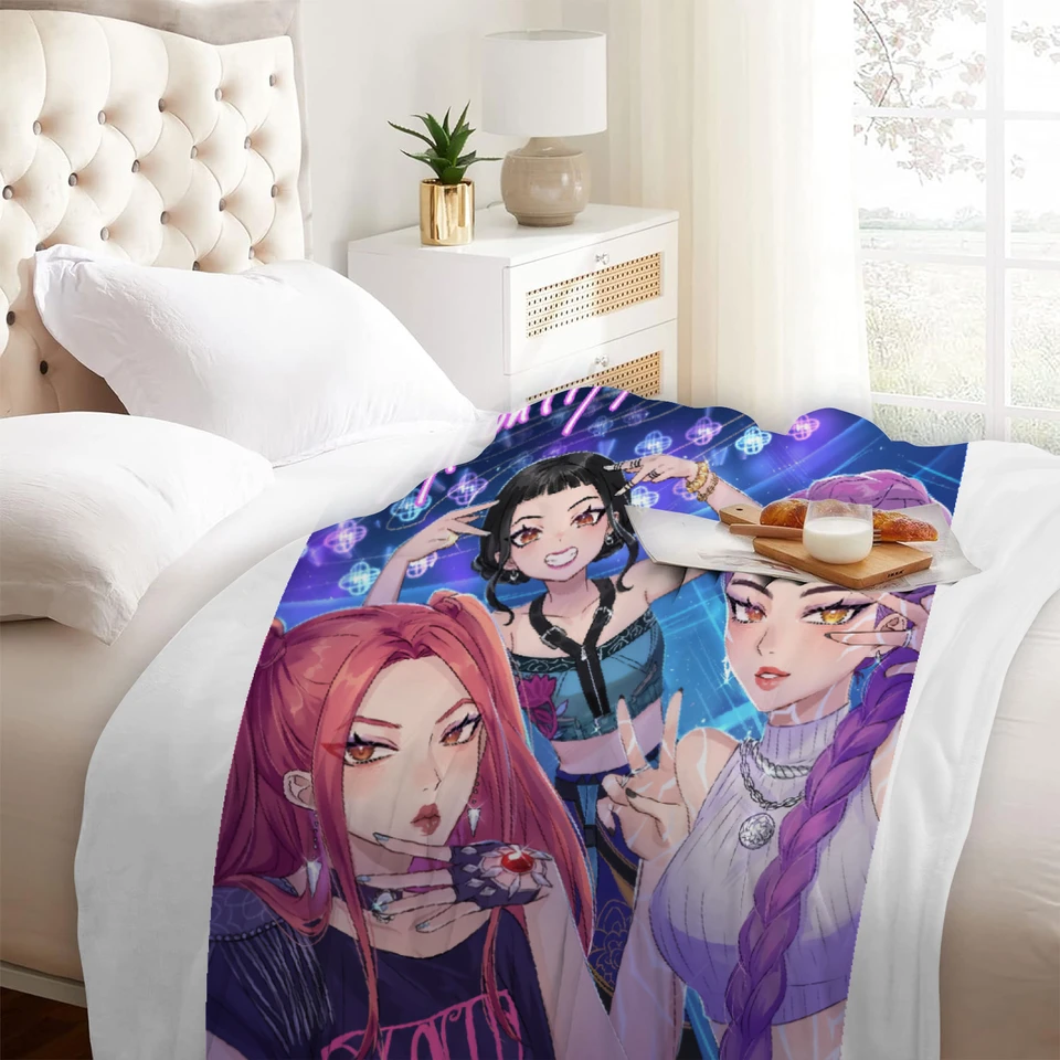 Couverture Molleton Flanelle K-Pop Demons Hunters – Design Style A – Douce Et Chaude – Pour Adulte Et Enfant – Usage Maison, Bureau, Extérieur - 5