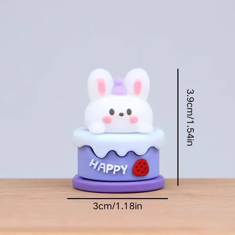 Cute Cherry Simulation Cake Birthday Decoration Ornament Happy Rabbit Children's Birthday Baking Decoration Plugin