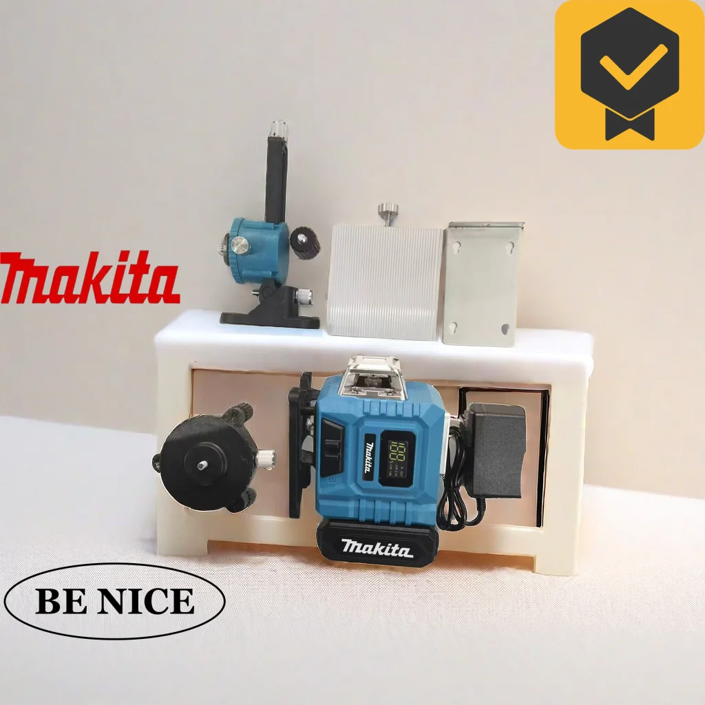 

Makita 12 Lines Laser Level Horizontal Green Light Level Meter Outdoor 4D 3 Sides*360 Degree Vertical Laser 12V Lithium Battery