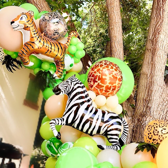 Ballon en Aluminium en Forme d'Animaux Marchant, Tigre, Léopard, Zèbre,  pour Décoration de ixd'Anniversaire