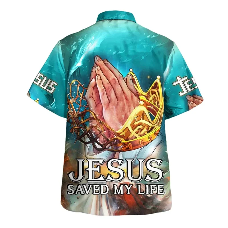 thumbnail image 1 of Camisa hawaiana personalizada de Jesucristo en estilo medieval en 3D para hombre y mujer, camisas hawaianas de playa para hombre y mujer, camisetas florales geniales de verano, 1 of 5