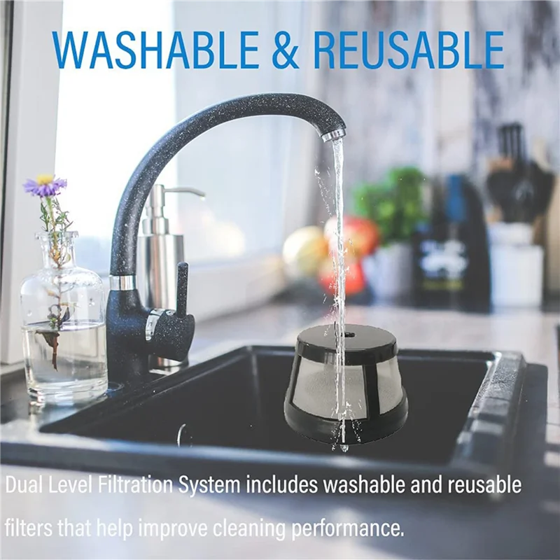 Deux filtres HEPA lavables et réutilisables pour Bissell AeroSlim Lithium, posés à plat.