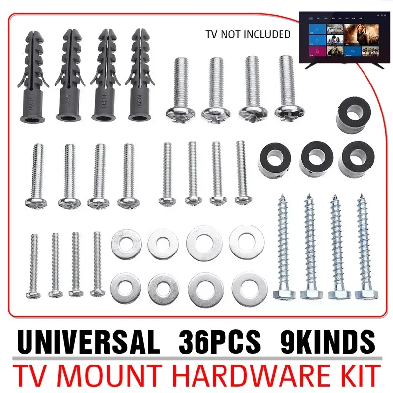 Hot TV Mount Hardware Kit Universal VESA Wall Mount Screw Washer Spacer Pack (M4 M5 M6 M8 M10) for TV and Monitor Mounting