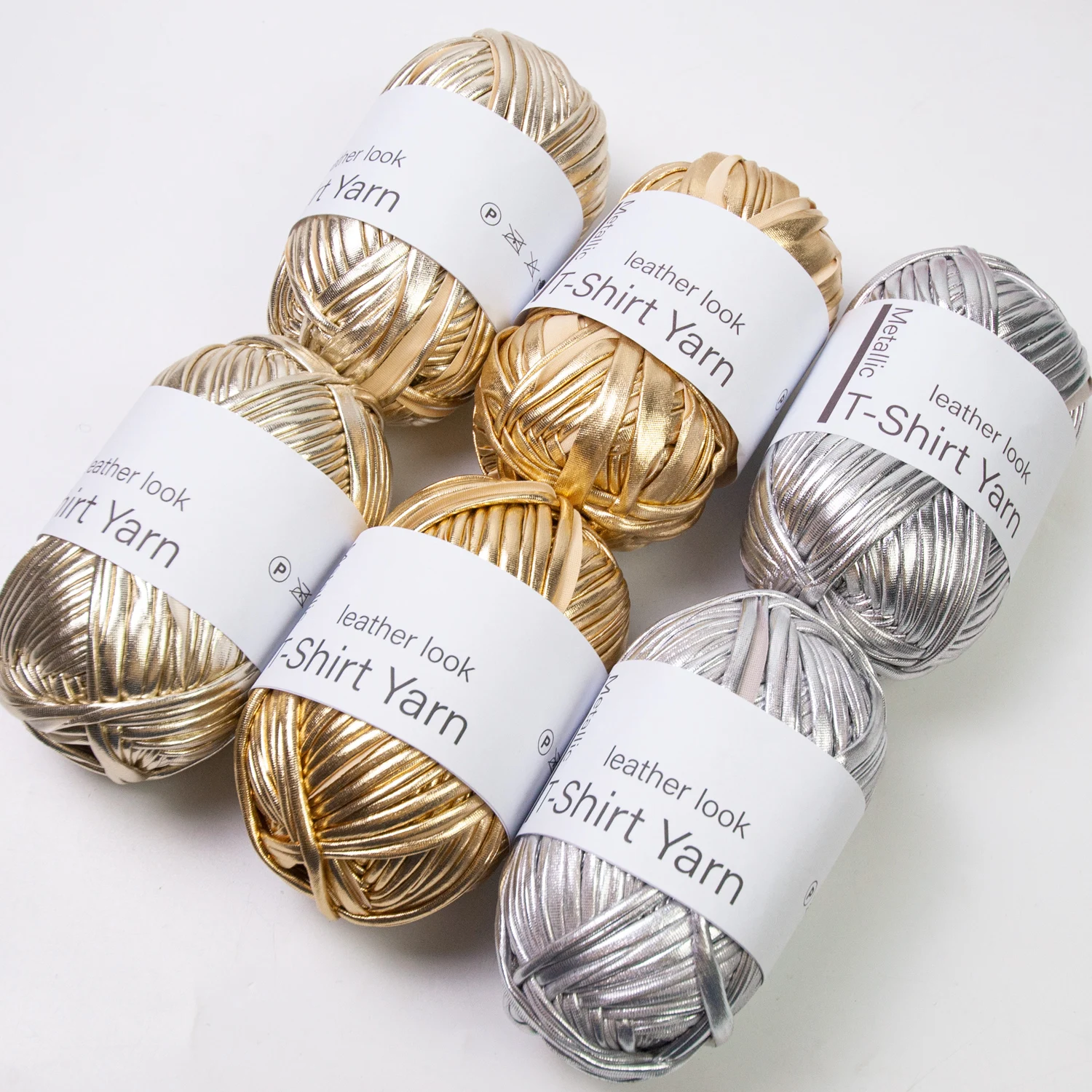 100g/Roll Metallic Cloth Fabric Yarn for DIY Bag Shoes Knitting Crocheting Flat Imitation Leather Shiny T-Shirt Yarn Thread 5