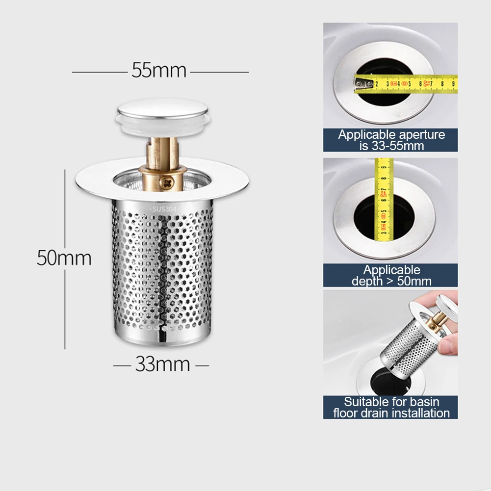 

Stainless Steel Sink Aid Kitchen Sink Drain Strainer Sink Stopper Bounce Floor Drain Net Plumbing Fixtures Home Improvement