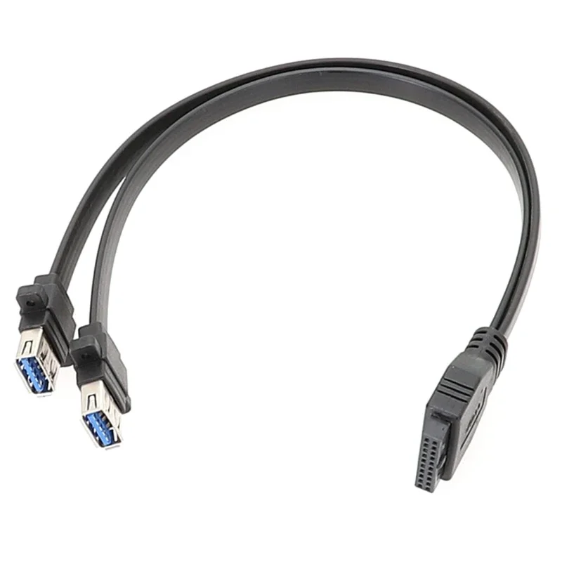 

USB 19pin Extension Cable Mainboard 19P Female to 2 USB Male Splitter Cord