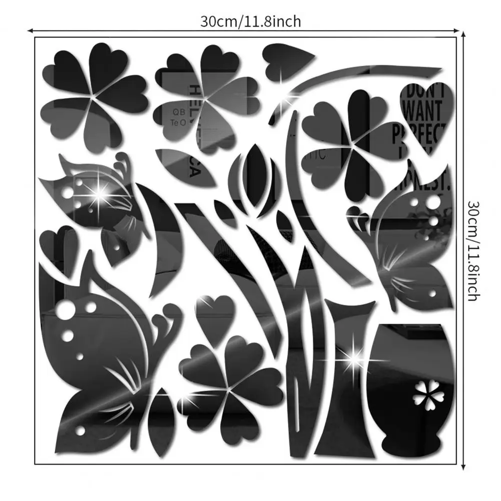 Fashion Sticker Delicate Wall Sticker Mirror Surface Waterproof Increase Vitality Wall Window Decals