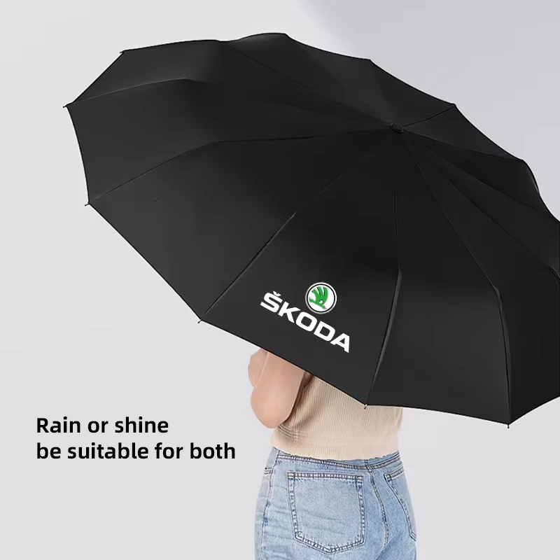 Car Folding Umbrella Portable Sunshade For Skoda Superb Octavia Kodiaq Yeti Rapid Karoq Fabia Kamiq Enyaq Vision Scala