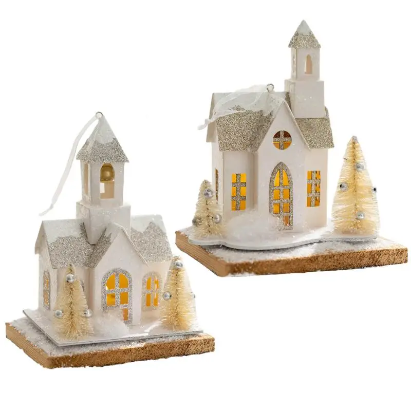 

Decorative Christmas Village Houses Photography Backdrops Gingerbread House Xmas Event Village Streetscape Resin Handicraft