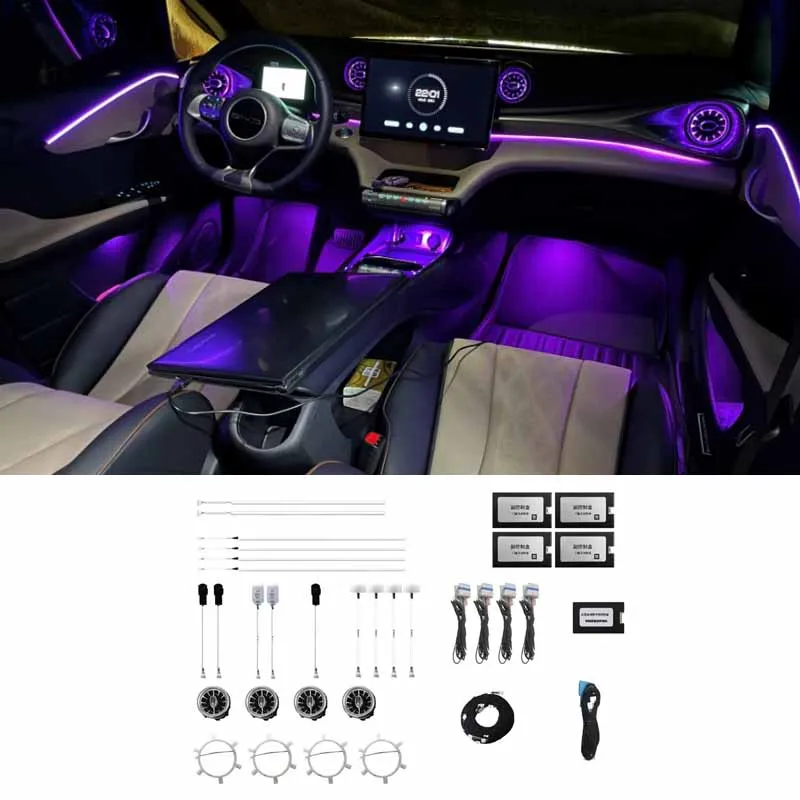 Byd Dolphin 2022 자동차 주변 조명, 범용 LED 인테리어 히든 스트립 램프, 풀 컬러 스트리머