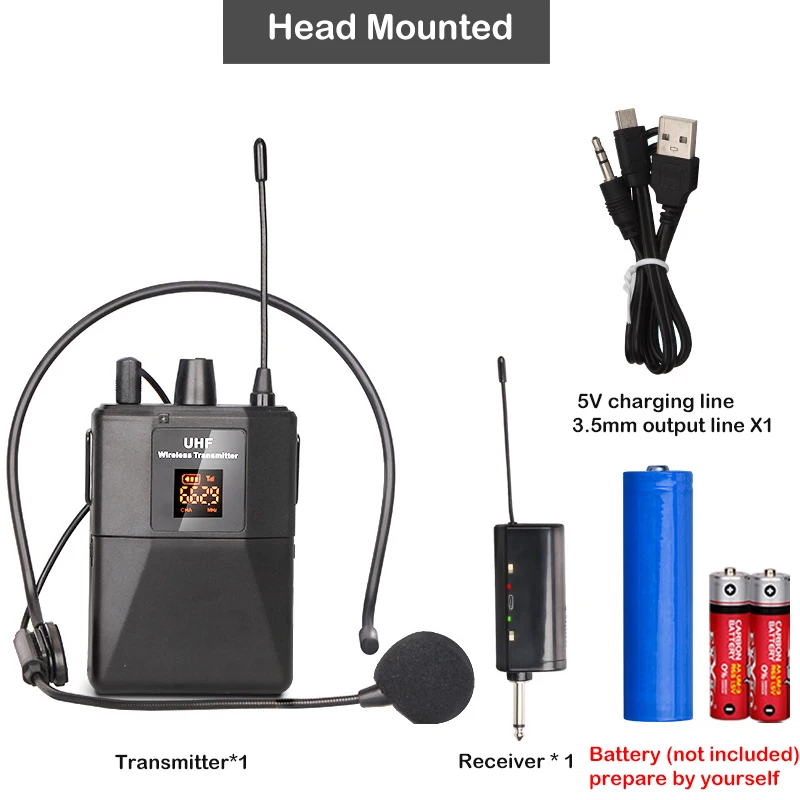 ตัวเลือกสินค้า ไมโครโฟนไร้สาย UHF พร้อมตัวรับสัญญาณ LED