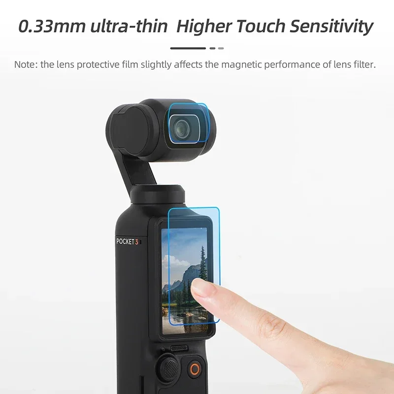 Screen + Lens Films for DJI OSMO POCKET 3 Scratch Resistant Dustproof 9H Tempered Glass Film Sports Action Camera Accessories 4