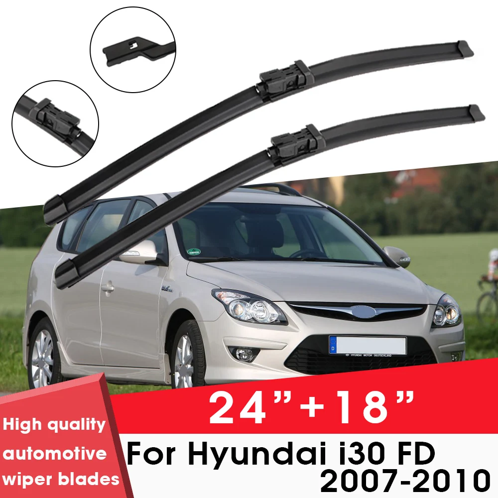 

Car Wiper Blade Blades For Hyundai i30 FD 2007-2010 24"+18" Windshield Windscreen Clean Rubber Silicon Cars Wipers Accessories