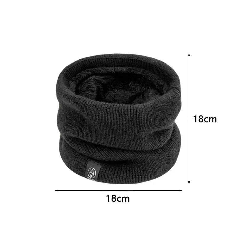Warm Knitted Scarf Thickened Plush Windproof Winter Neck Gaiter Cold-proof Outdoor Sport Skiing Running Men Women Tube Scarf