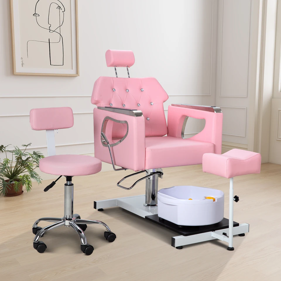 Hydraulic Swivel Pedicure Chair with Massage Foot Bath