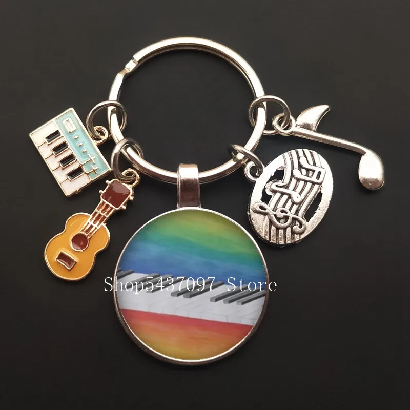 Portachiavi A Forma Di Tastiera E Note Musicali, Uomo E Donna, Regalo Per Musicisti - 3