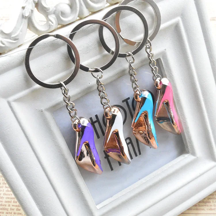 Cute cartoon keychain high heel key ring chain bag pendant car pendant for Women Jewelry YS-253 1PCS
