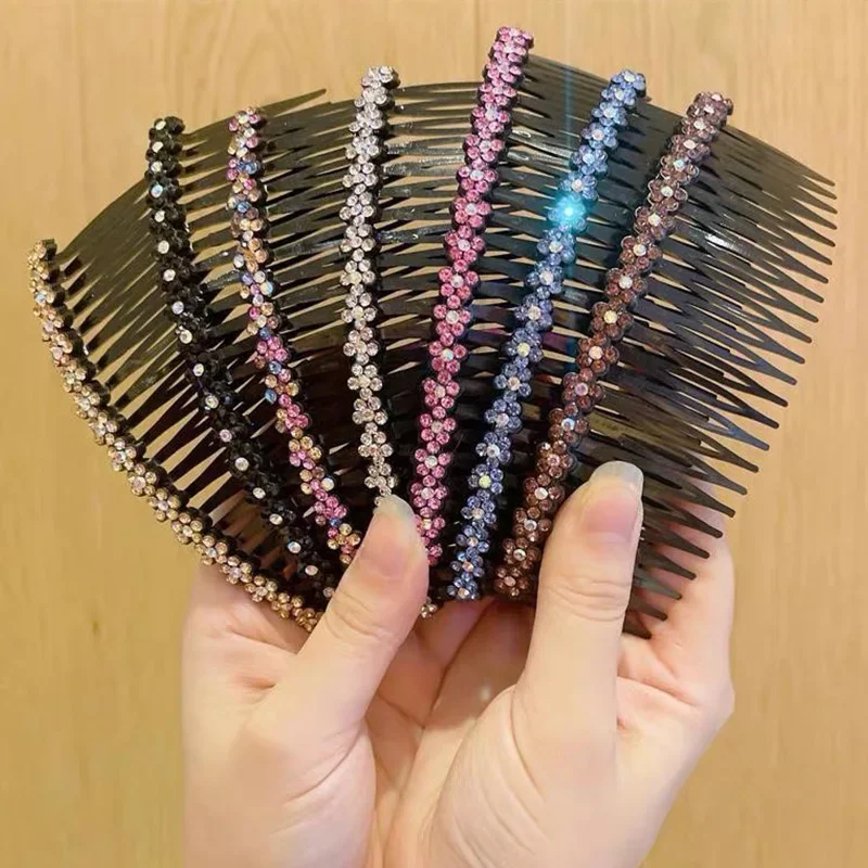 Capelli francesi pettine laterale Clip denti dritti ragazze forcine frangia pettine laterale velo da sposa pettine accessori per capelli copricapo - immagine 3