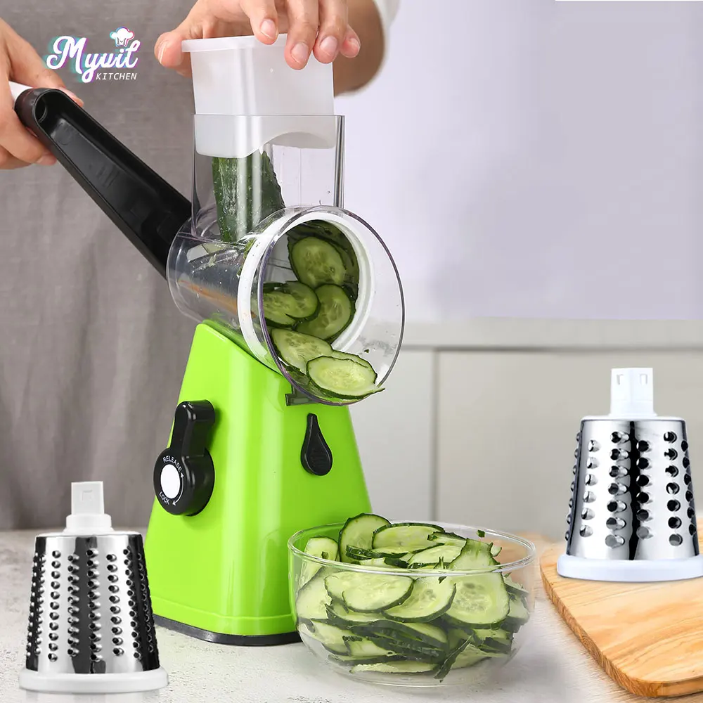 

Manual Vegetable Cutter Slicer Kitchen Accessories Multifunctional Round Rotate Chopper Slicer Potato Cheese Kitchen Gadgets